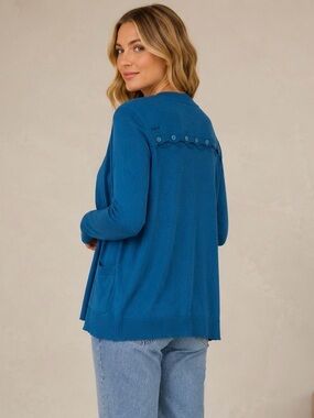 💙 RVCA Blue Open Front Cardigan | Size Medium